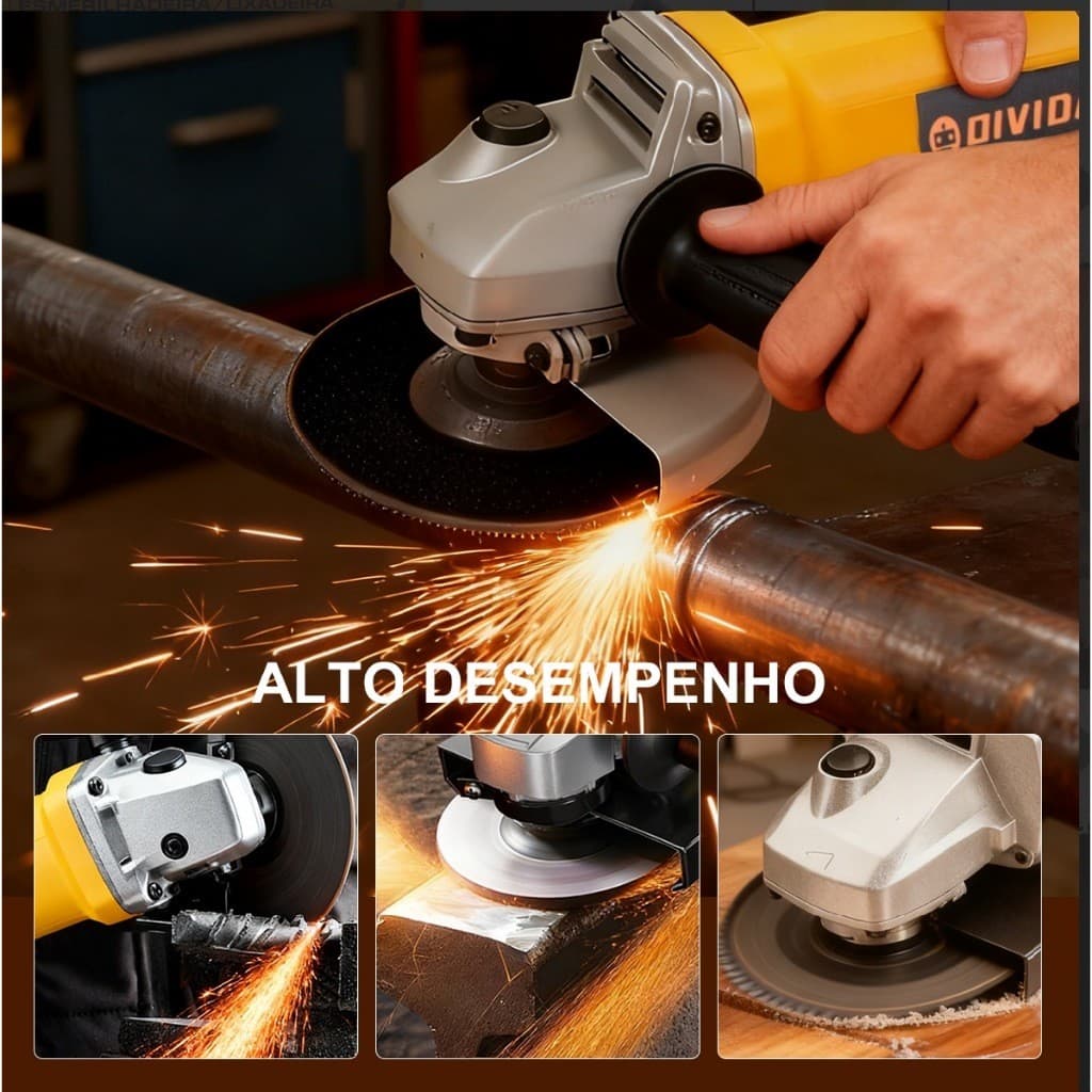 Esmerilhadeira Profissional Elétrica Lixadeira Angular 100MM 680W/220V Serra Elétrica Angular