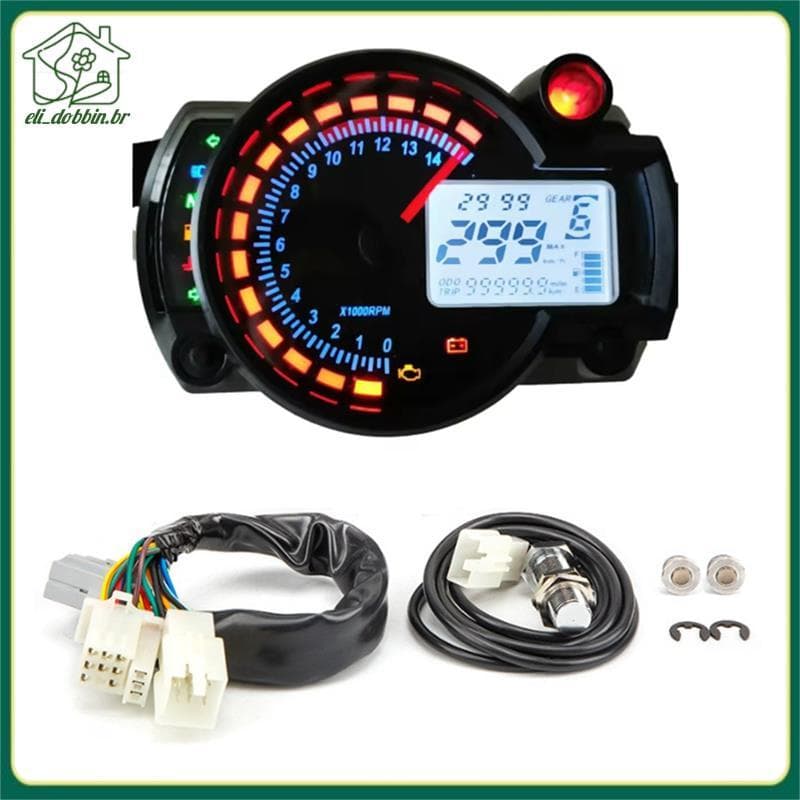 Universal LCD Digital Motocicleta Velocímetro RX2N Odômetro Instrumento MAX 299KM/H 7 Cores Painel Velocidade Ajustável