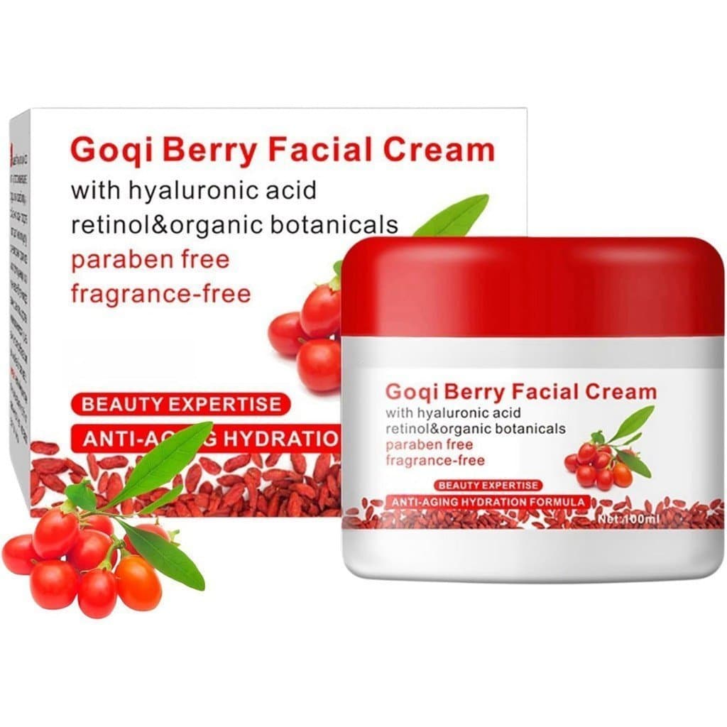 Creme Facial de Frutas Vermelhas 100g, Creme Facial de Goji Berry, Hidratante Facial Go-Ji Cream, Creme Antirrugas, Crem