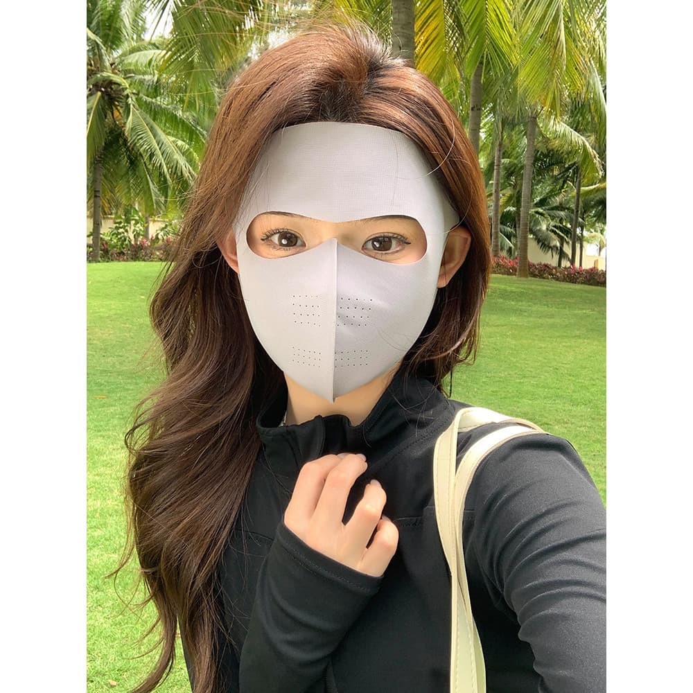 Protetor solar máscara facial feminino verão Anti-ultravioleta rosto Gini gelo seda 2025 novo estilo capa máscara facial
