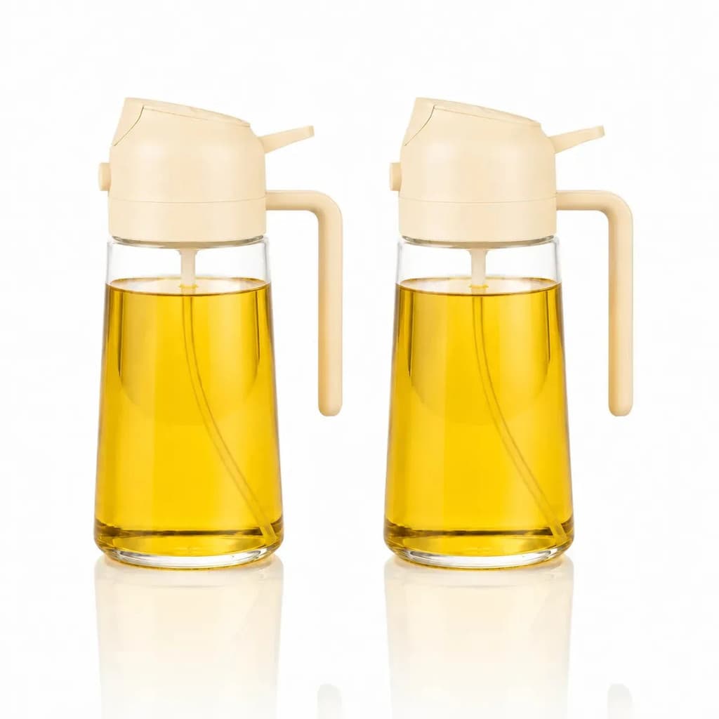 Kit 2 Spray De Óleo 2 Em 1 Pulverizador Borrifador Eps-8228 Dispenser De Azeite Dosador Galheteiro Para Air Fryer