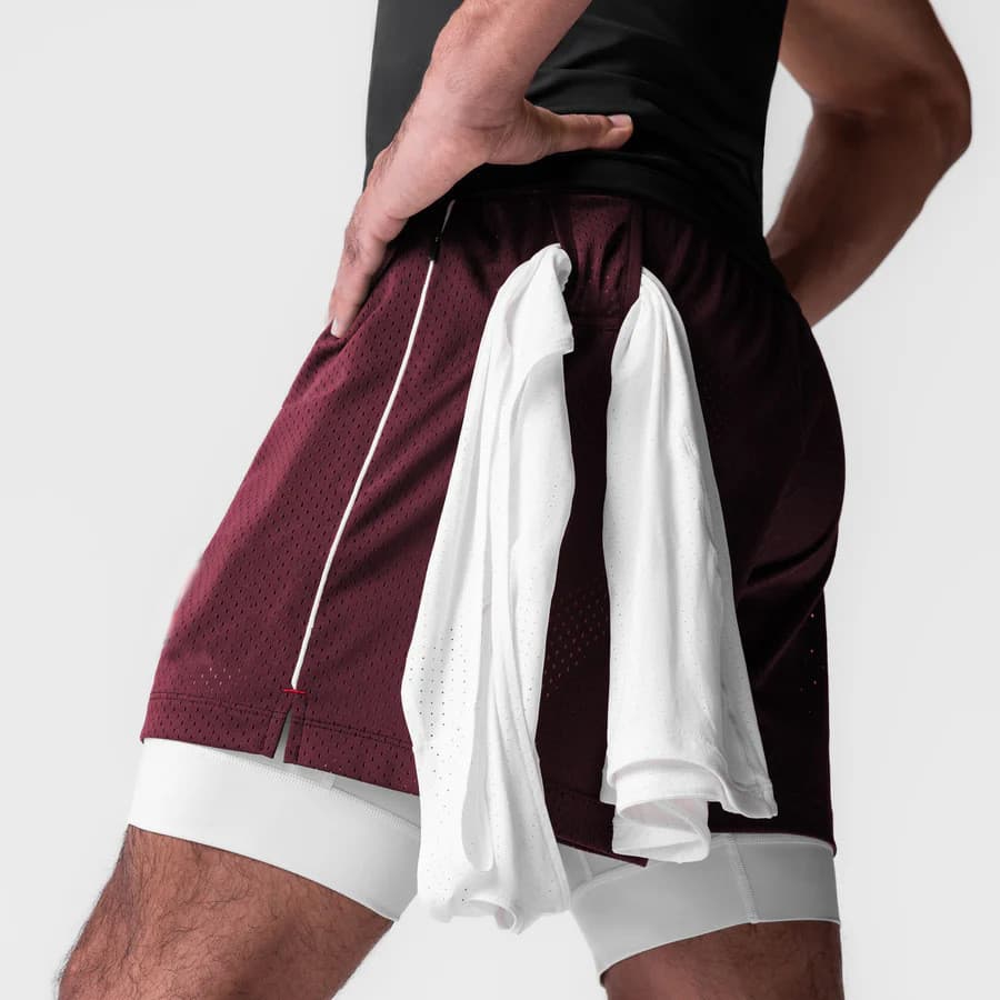 Crazy Muscle Summer Men's Sports Casual Shorts Hole Breathable Fitness Training Quick-Drying Basketball Shorts 2i4t