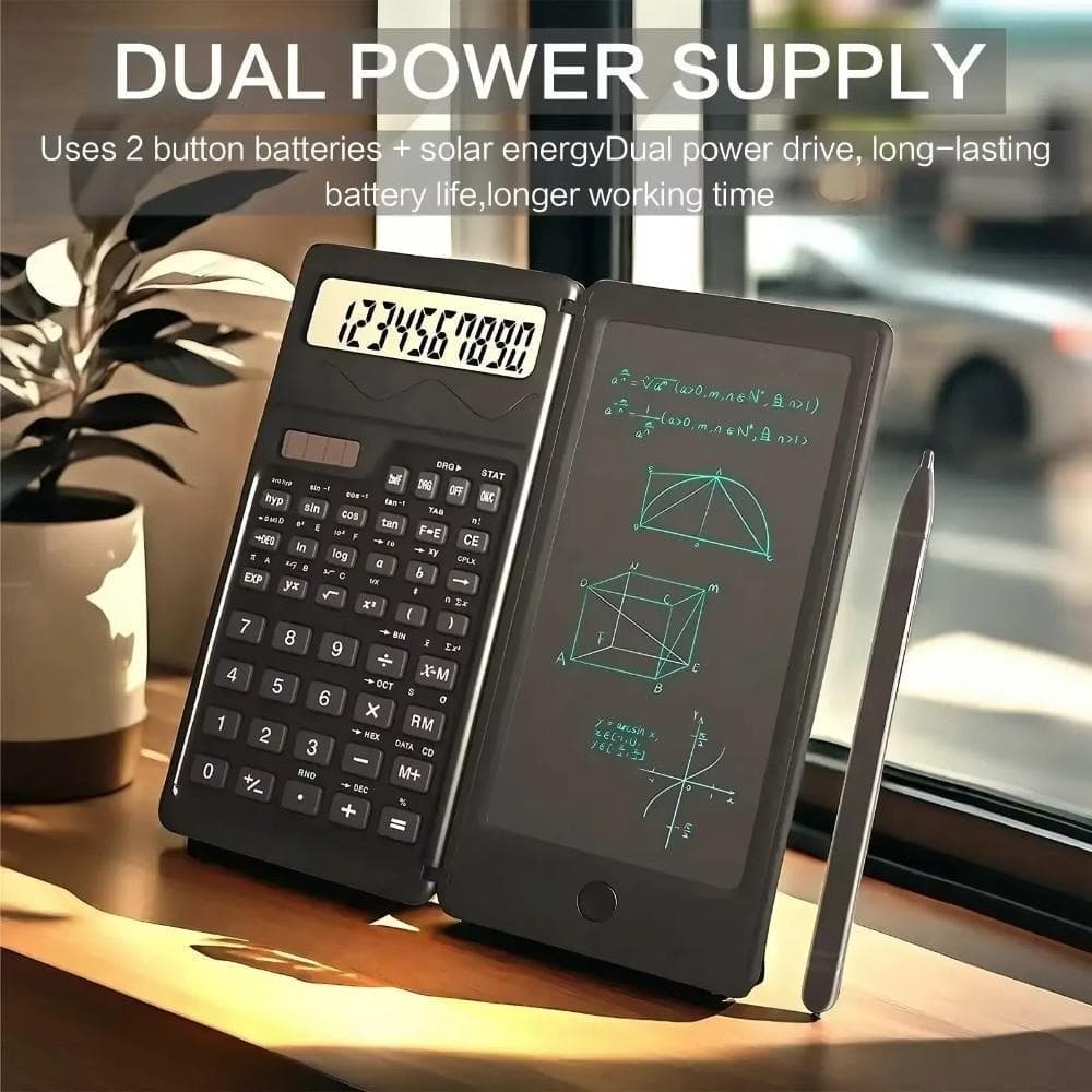 Calculadora Científica INTREE , Dobrável 2 Em 1 Com Tela LCD , Trava De Botão De Apagamento