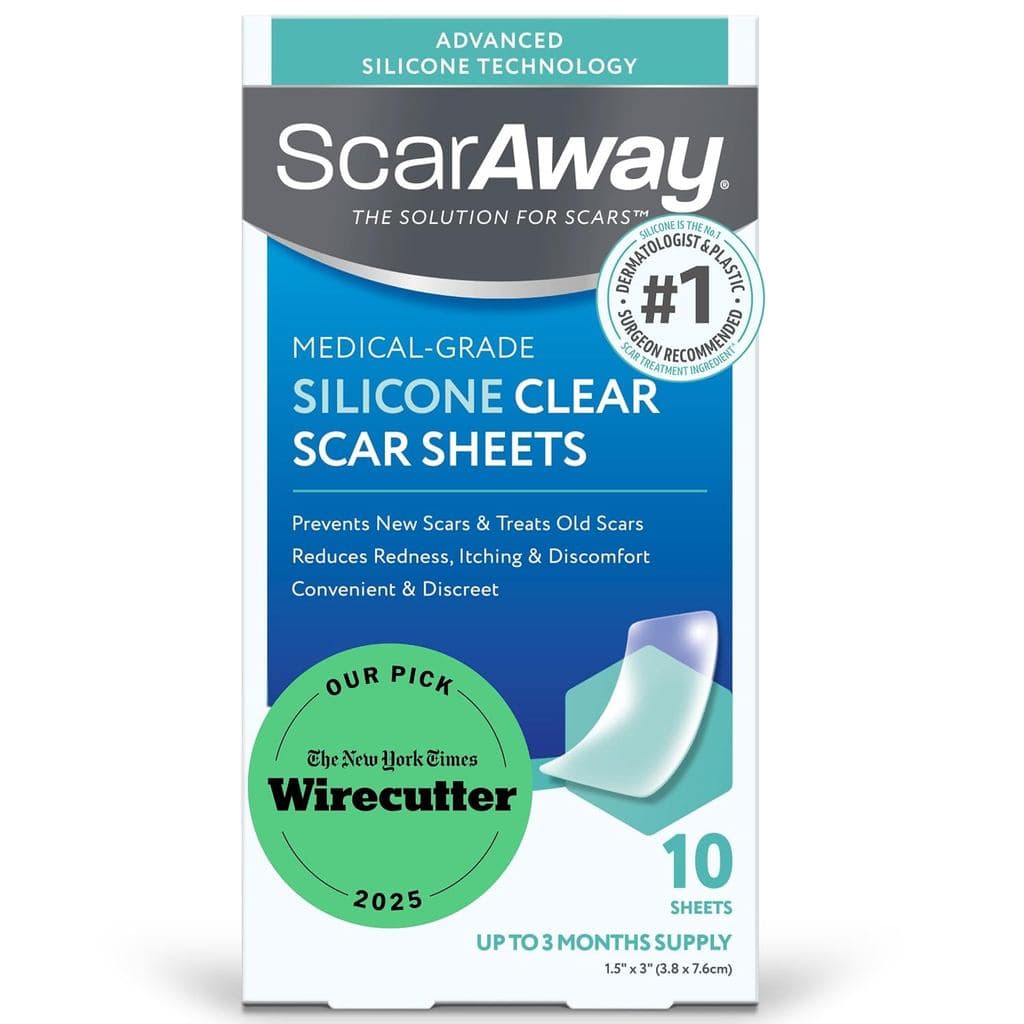 Folhas de Silicone Transparente Premium ScarAway, Folhas de Silicone de Grau Médico (1,5" x 3"), para tratamento e preve