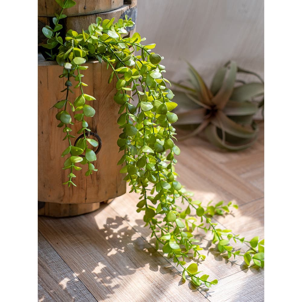 Juhan Simulação Planta Folha Pequena Pendurada Samambaia Pendurada Planta Verde Videira Tira Longa Floral Decoração de S