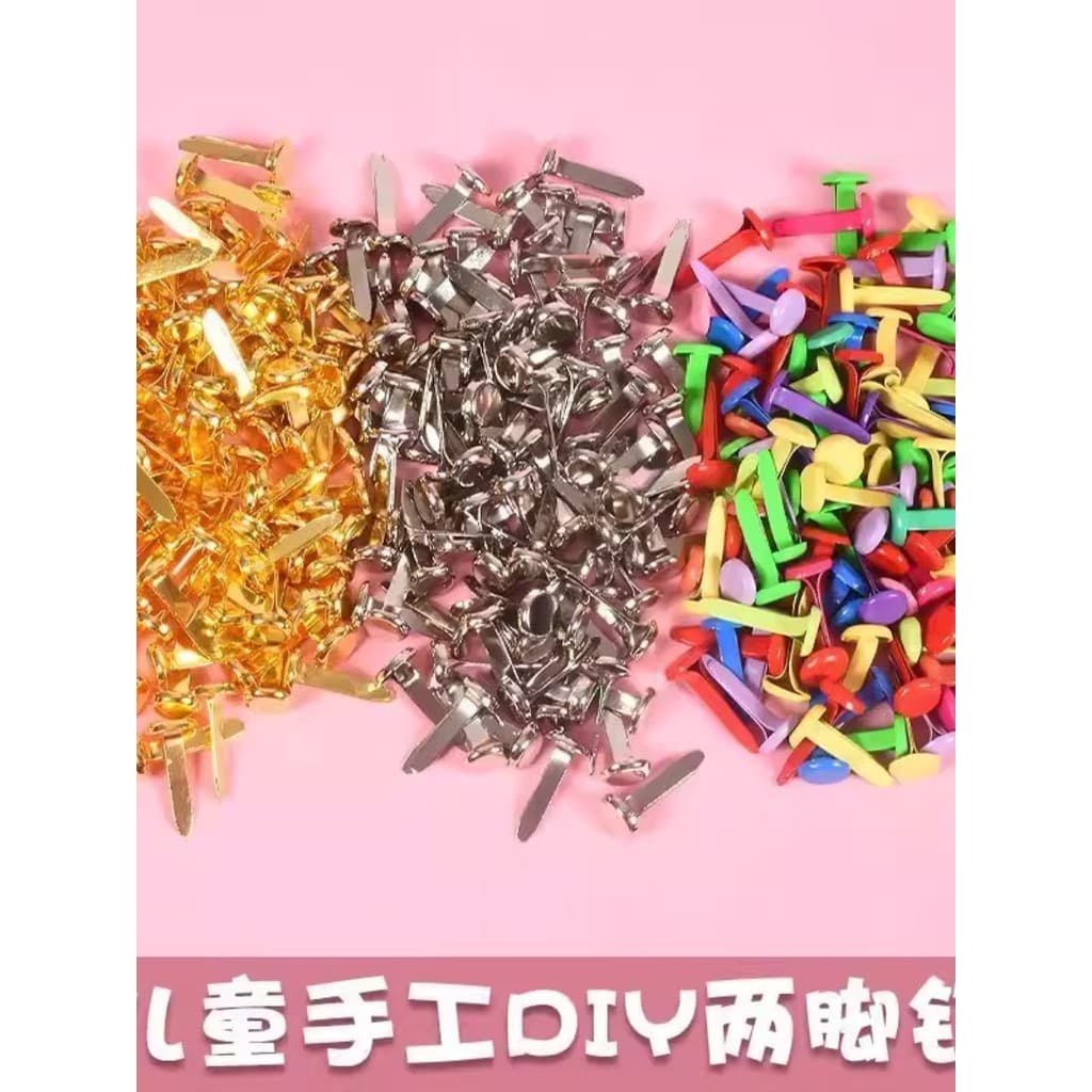 Unhas de duas pernas artesanais jardim de infância DIY redondo rotativo fixação unhas de duas pontas garra unhas papel h
