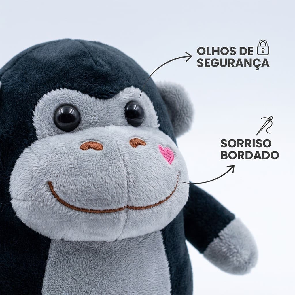 Boneco Macaquinho Pelúcia 19cm Brinquedo Infantil De Pendurar