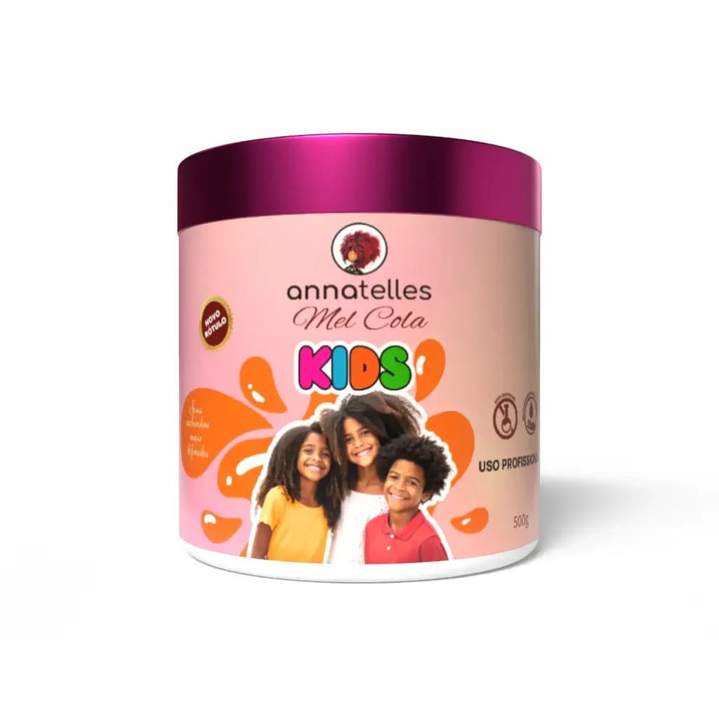 Mel Cola Finalizador Infantil Kids Rosa Anna Telles 500g Definidor de Cachos Infantil Fixador Capilar