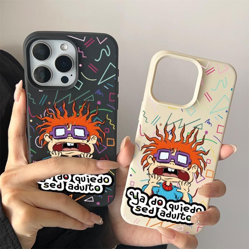 Capa para iPhone 11 12 13 14 15 16 17 Pro Max XS Max Capa para celular Com personagem cartoon retrô colorido