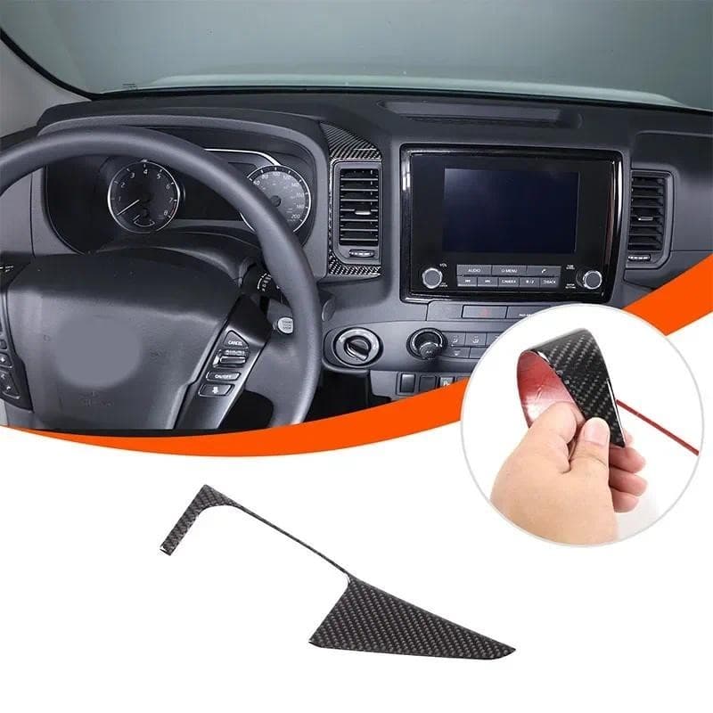 Para Nissan Frontier 2024 + Painel Centro Ventilação De Ar Quadro Decoração Macio Fibra Carbono Adesivos De Carro Acessó