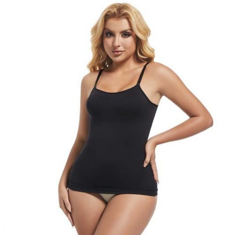 Camisola feminina sem costura malha barriga espartilho alça de ombro ajustável colete modelador de corpo