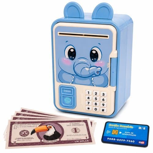 ⭐ NOVIDADE! COFRE ELEFANTE INFANTIL 🤩 Eletrônico, com Senha, Impressão Digital! Presente Perfeito! 🚀