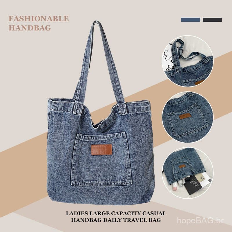 Bolsa transversal de ganga, bolsa de mão de grande capacidade para mulheres, bolsa de ombro com design artístico, bolsa