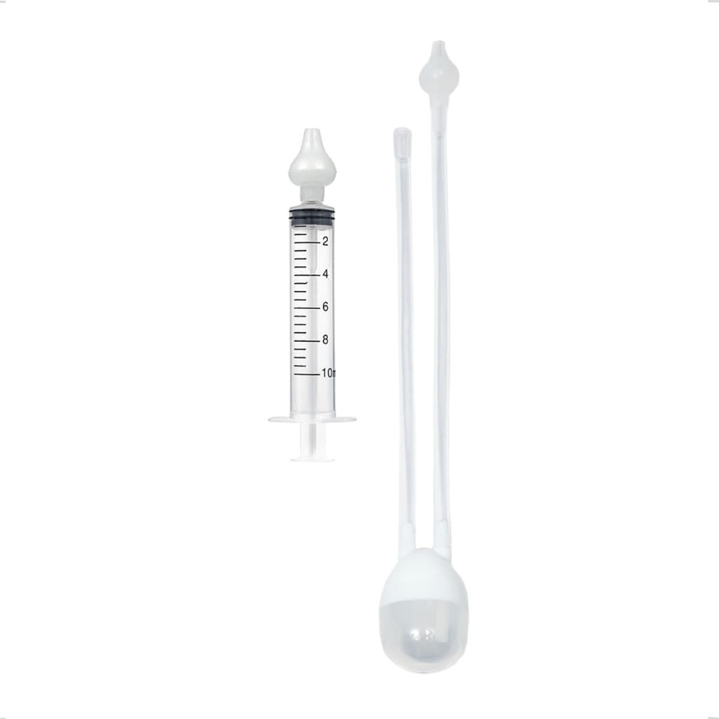 Kit Limpador Aspirador Nasal Limpeza Nariz Atóxico Cuidador Bebê BPA Free Duplo Puxador Boca Buba