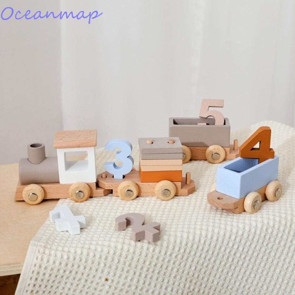 Brinquedo De Carrinho OCEANMAP , Trem De Números , Blocos De Brinquedos Educativos Práticos Para Bebês