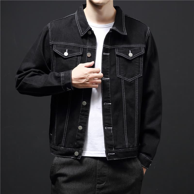 Jaqueta jeans de tamanho grande primavera outono jaqueta jeans esportiva masculina jaqueta jeans masculina versão corean