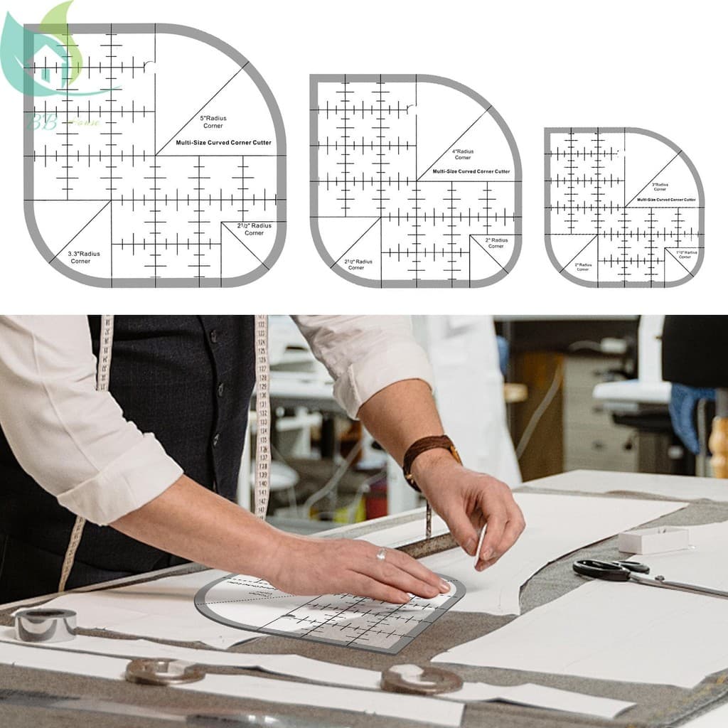 3 Pçs Acrílico DIY Modelo De Costura Curva Cortador De Canto Régua Para Placemat Toalha De Mesa Colcha SHOPQJC7077
