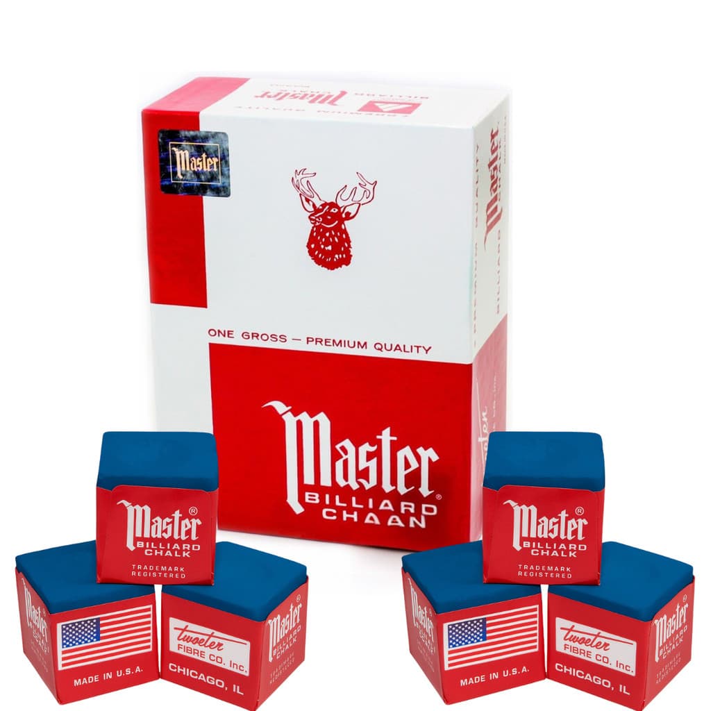 Giz Master Azul Kit Com 6 Unidades Para Bilhar e Sinuca Profissional