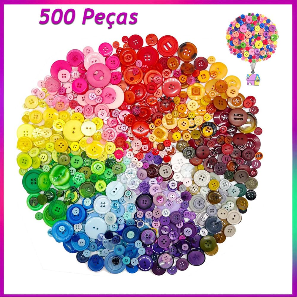 500-600Pçs Botões Para Artesanato Botões Para Costura Resina Botões Redondos Para Artesanato Artes Faça Você Decorações