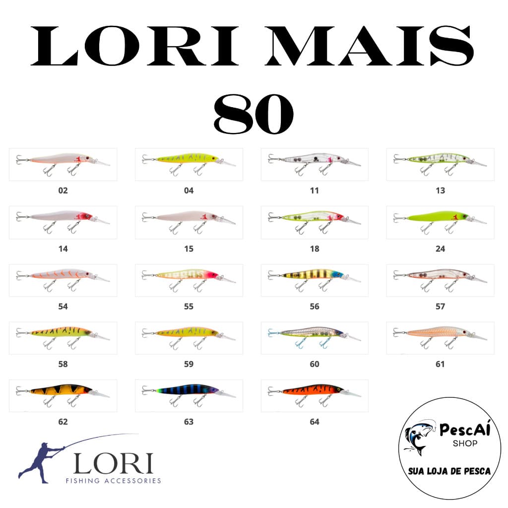 Isca Artificial - Lori Fishing - Lori Mais 80 - Fundo - Sinking - 8 cm - 8 g - Tucunaré