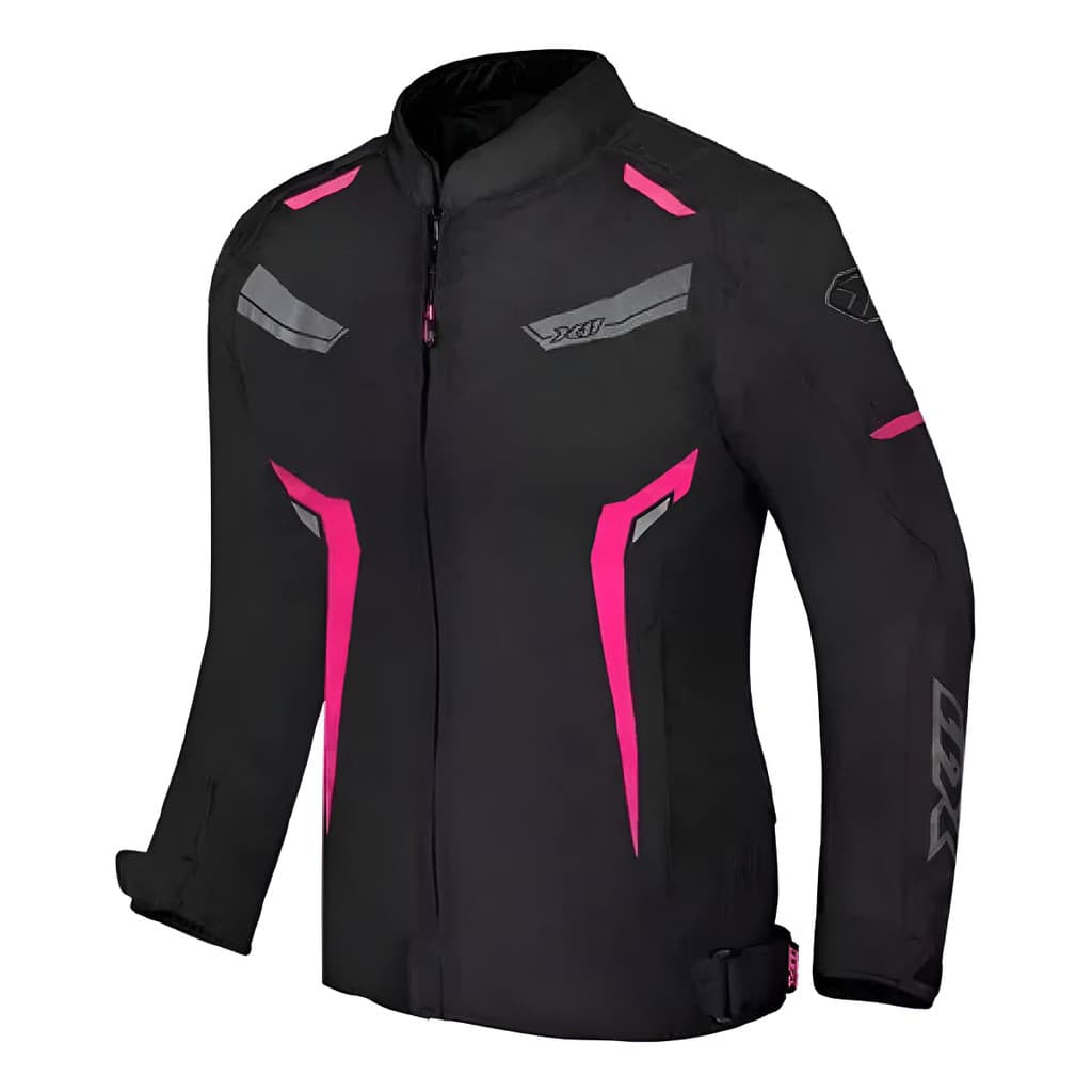 Jaqueta Feminina X11 One Sport  Motociclista Preto Rosa