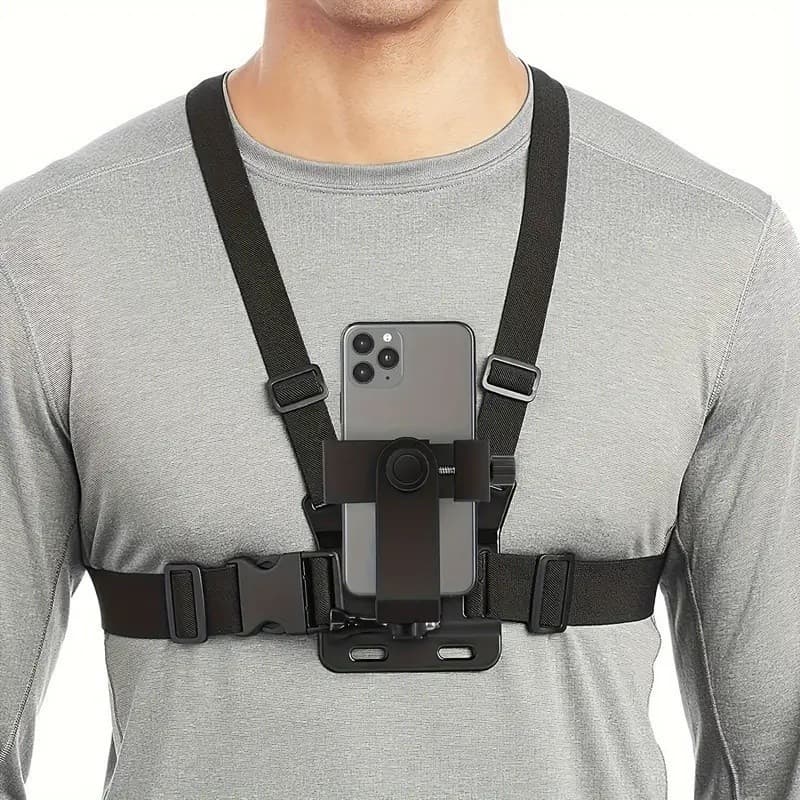 Suporte de Peito Para Celular e Gopro Peitoral Peito ajustável Câmera Esportivo Moto Bike