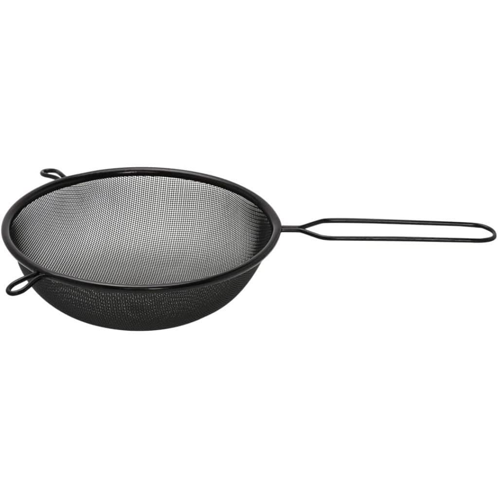 Peneira Aço Inox 18cm Preta Mimo Style Black Peneira de Alta Qualidade Para Farinha Sucos Cozinha