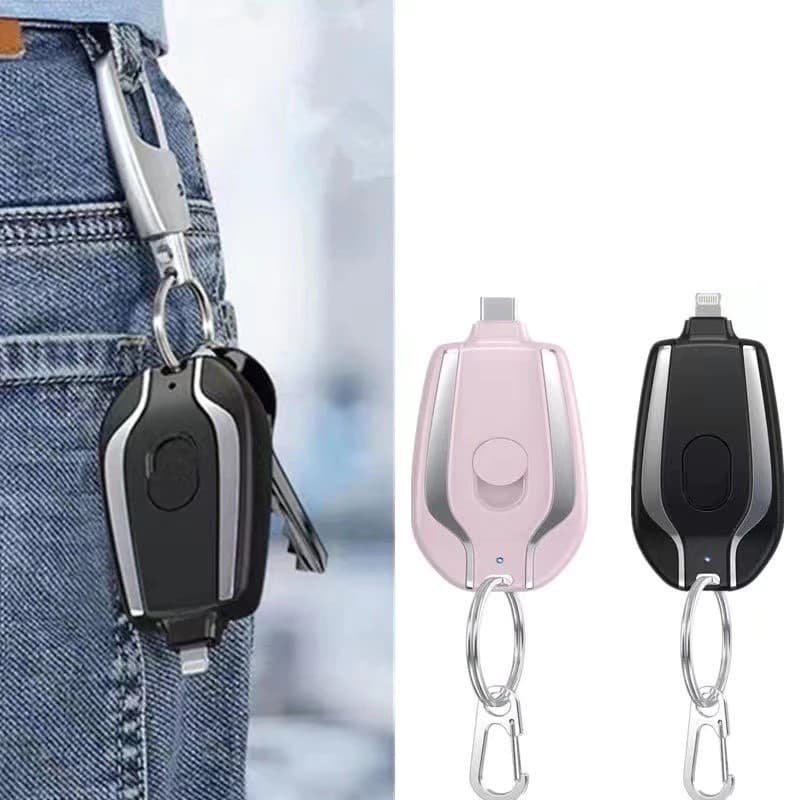 Chaveiro portátil de emergência para carregador de celular 1500mAh adequado para iPhone ou Android