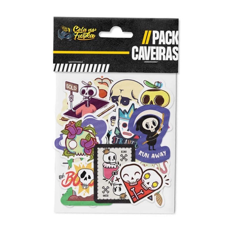 Adesivos de Caveira| Pac com 25 Unidades Sortidas | Estilo Caveira| À Prova d’Água