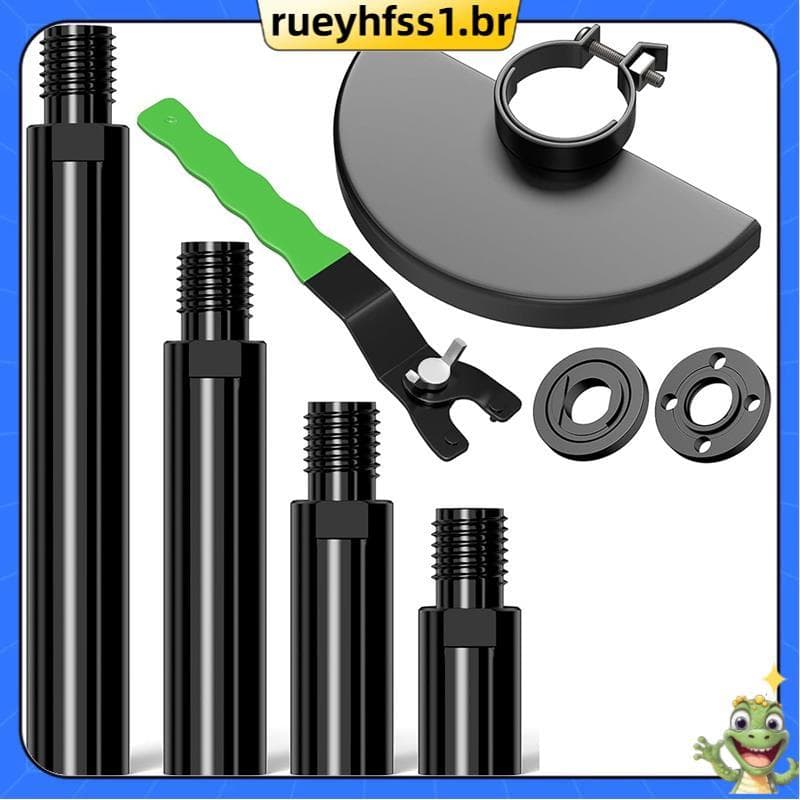 Kit De Fixação Para Moedor De Ângulo Com 4 Eixos De Extensão , 2 Peças De Porca De Flange , 1 Chave Inglesa Proteção De