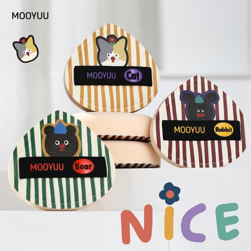 MOOYUU Listrado Marshmallow Esponja Macia Puff Dupla Utilização Para Fundação E Pó Ferramenta De Maquiagem Portátil