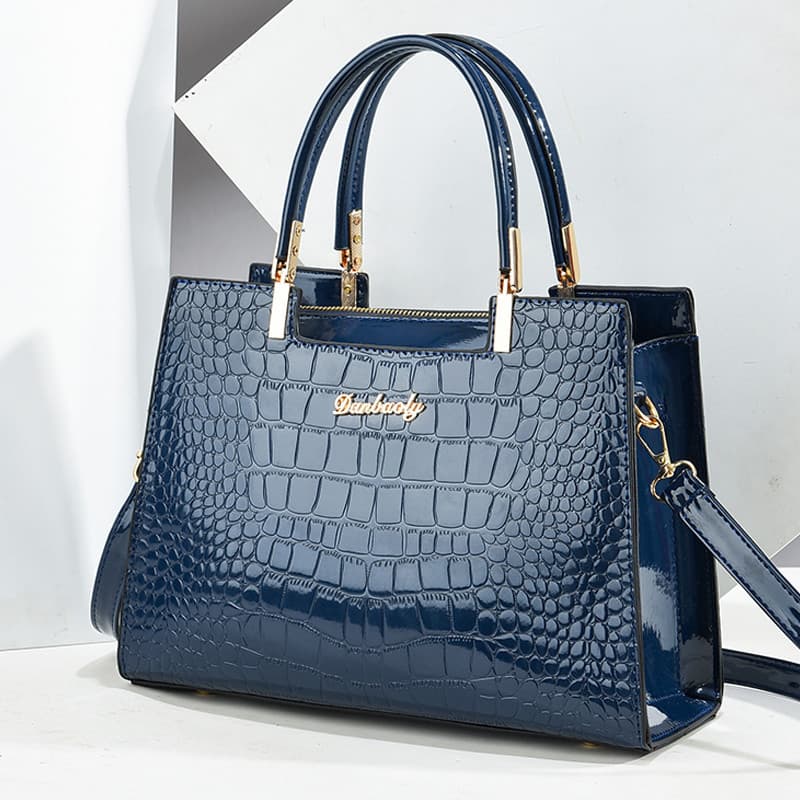 Bolsa grande feminina 2026 novo estilo elegante atmosférica bolsa feminina high-end padrão de crocodilo bolsa high-end m