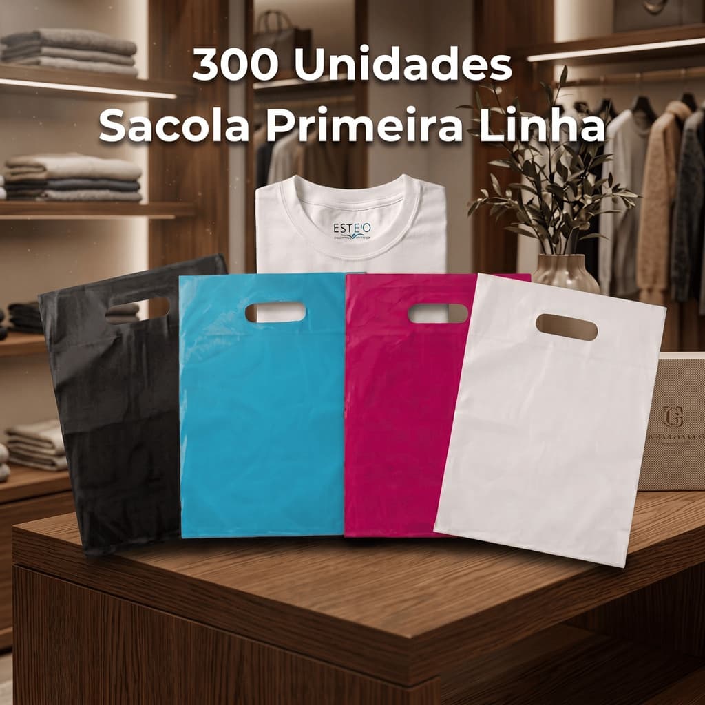 Sacola Plástica 30x40 Boca De Palhaço Para Loja 300 Unidades