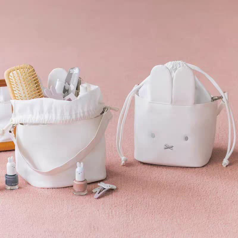 Japonês única revista apêndice Miffy coelho cordão saco de armazenamento multifuncional leve mão-transporte saco cosméti