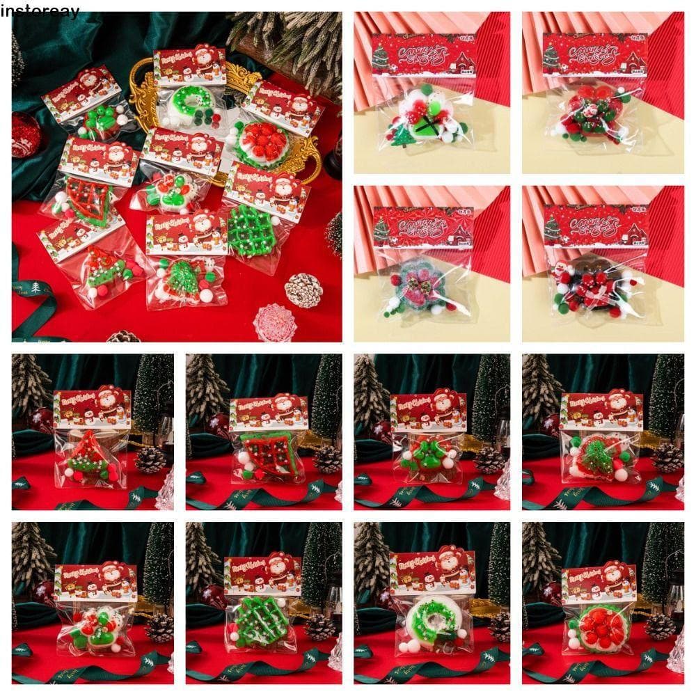INSTOREAY Brinquedo De Apertar Para Gatos , Boneca Macia De Desenho Animado De Natal , Waffle 3D TPR Pinch Food Series T