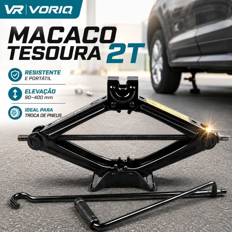 Macaco Sanfona Universal Carro Suporta 2 Toneladas Jacaré extremamente robusto Original para Troca de Pneu