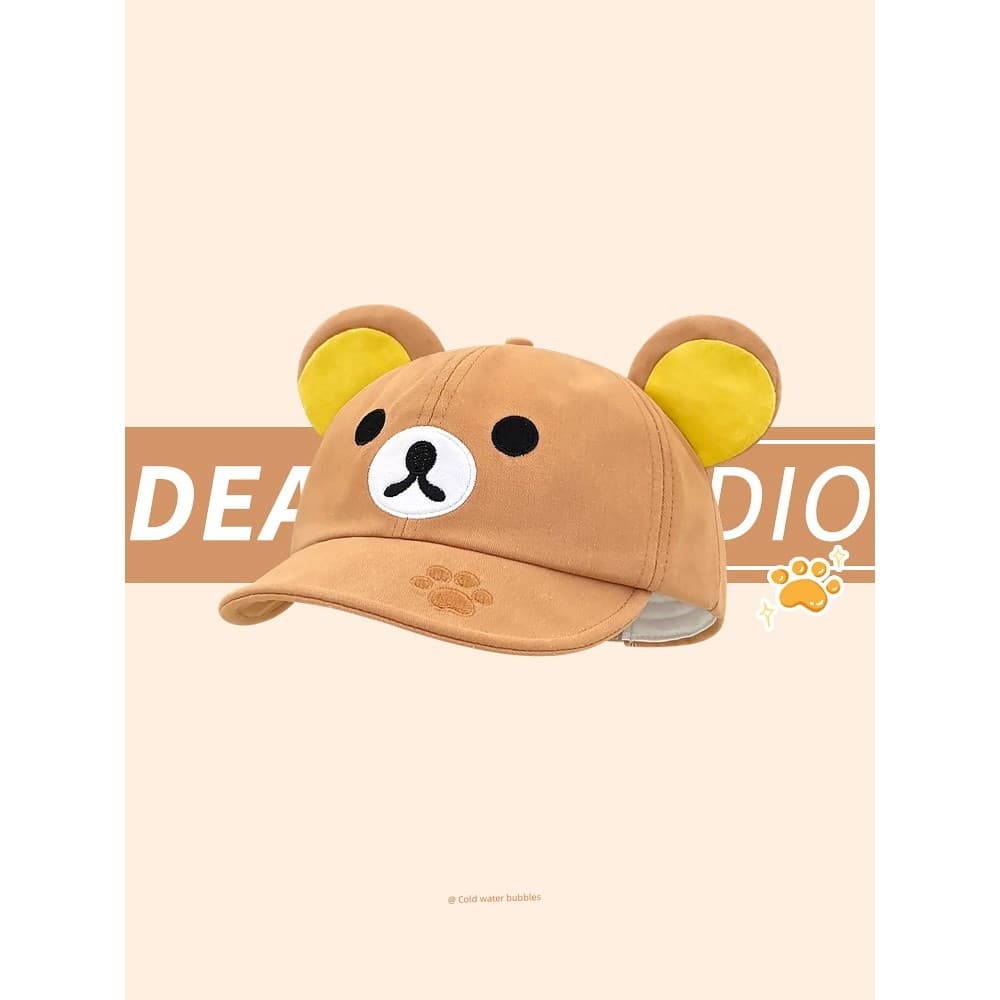 boné bone feminino Japonês bonito Kuma rilakkuma boné de aba Flip feminino primavera verão dos desenhos animados guarda