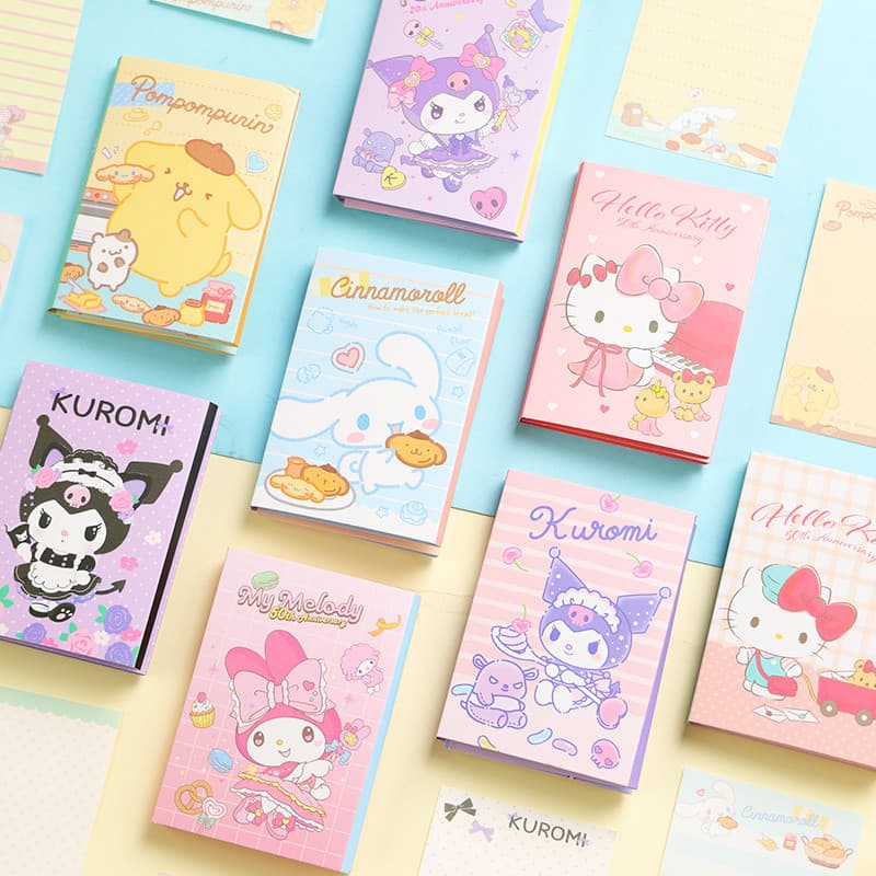 Bloco de notas dos desenhos animados bonito página para colorir dobrável Tearable bloco de notas Material japonês bloco