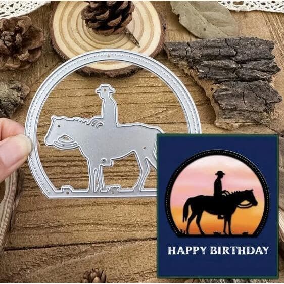 DDeehs West Farm Cortadores de Metal em Forma de Meio Círculo de Cavalo, Cortadores de Papel com Tema de Cavalo Cowboy p