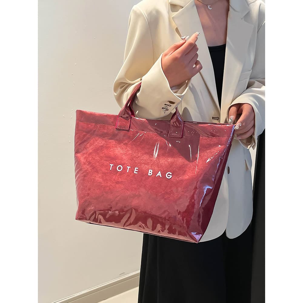 Saco de geléia de verão de grande capacidade feminino All-Match 2026 novo estilo de um ombro portátil saco de compras cl