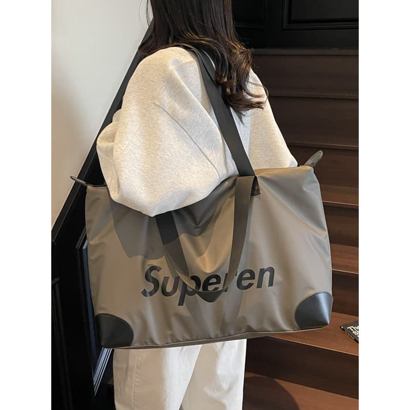 Bolsa de viagem de curta distância feminina simples portátil bolsa de ombro à prova dwaterproof água grande capacidade d