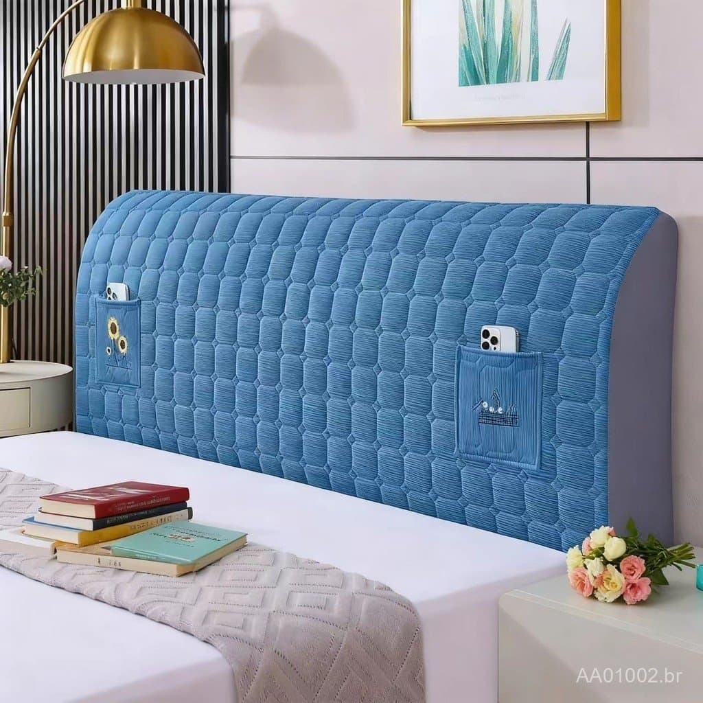 Capa de cabeceira espessa e de alta qualidade, capa macia para camas de madeira, capa universal para encosto de cama em