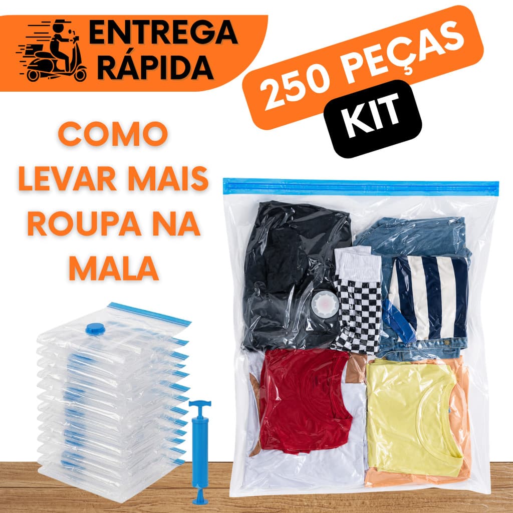 REDUTOR DE VOLUME COM OU SEM BOMBA 40x60CM EMBALAGEM PARA GUARDAR EDREDOM E COBERTOR