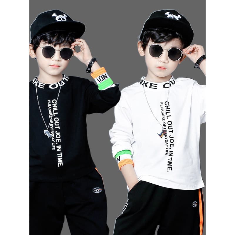 Meninos roupas de outono puro algodão camiseta 2026 novo estilo roupas infantis topos meninos bonito roupas da moda de m