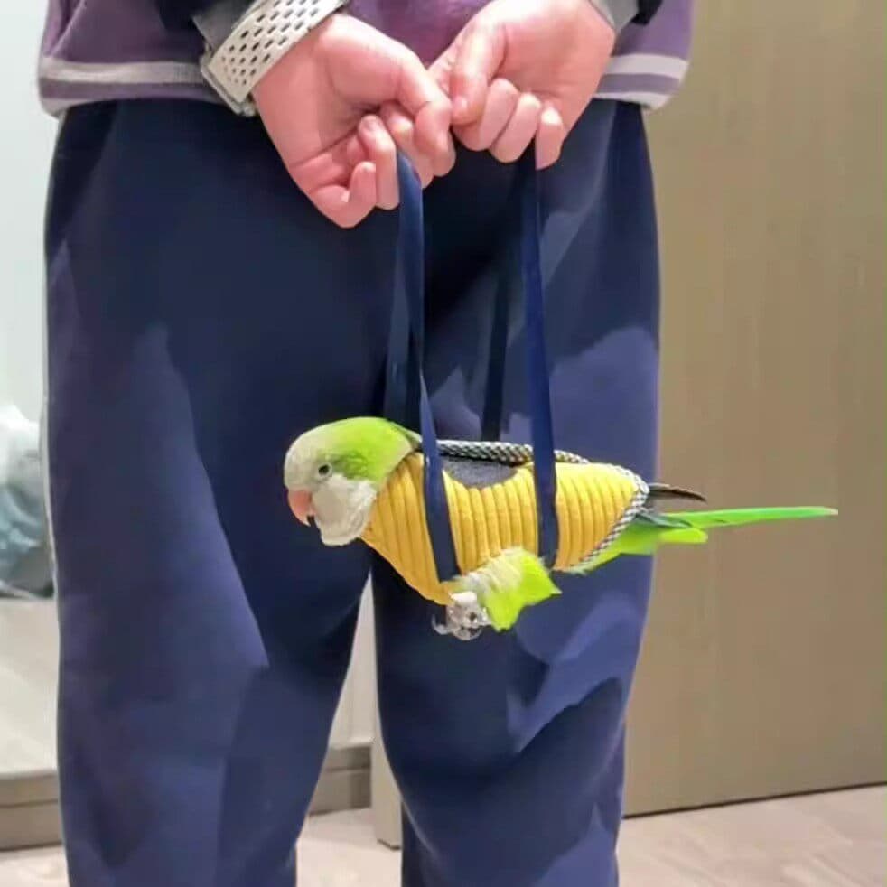 Saco de alça de codorna saco de alça de papagaio pássaro andando saco de fora ferramenta útil papagaio bolsa rede pendur