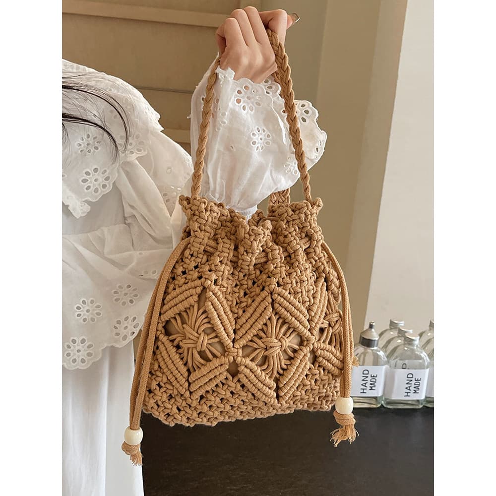 Bolsa bolsa transversal feminino Bolsa de palha tecida feminina verão All-Match 2026 novo estilo moda nicho Design Cross