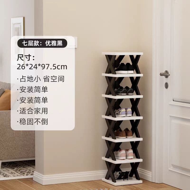 Rack de sapato dobrável de 9 camadas doméstico Multi-camada simples plástico sapato rack porta lacuna economia de espaço