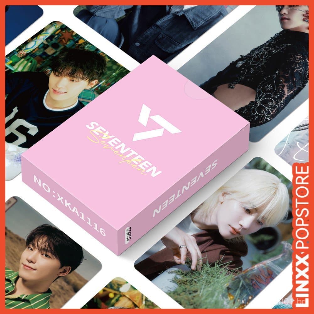 LINXX 55pcs Seventeen Group Lomo Cards K-pop Boy Band Holográfico Selfie Conjunto De Fotos Colecionáveis Mini Cartões La