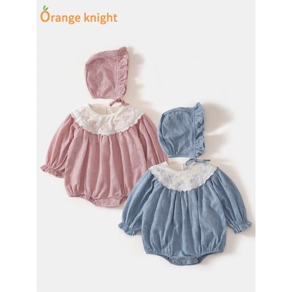 Roupas de bebê recém-nascido primavera outono estilo bebê menina triângulo macacão princesa bonito macacão fino outono