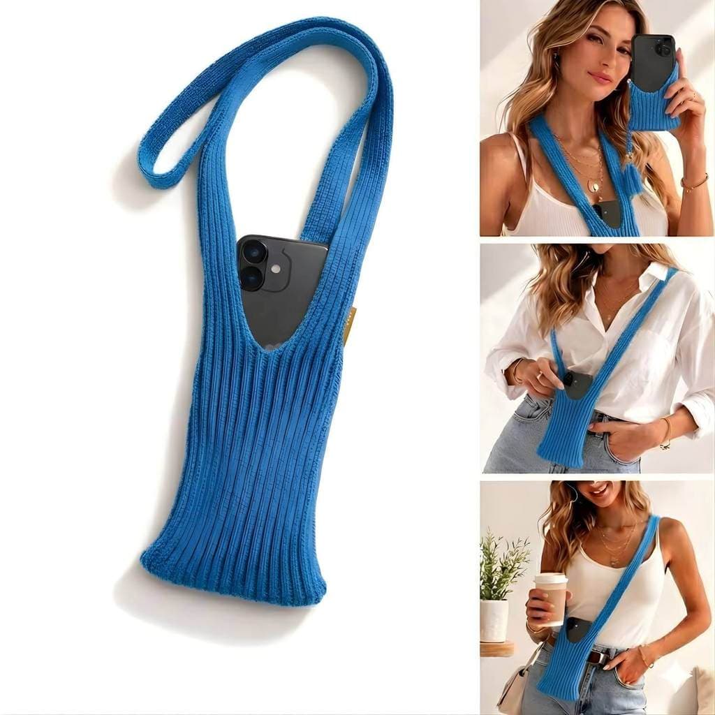 Capa Bolsa Phone Pocket Em Tecido 80cm Azul